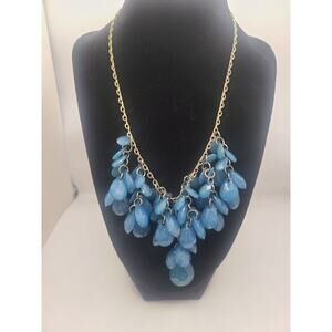 Blue Teardrop Cluster Necklace - Fashion Jewelry